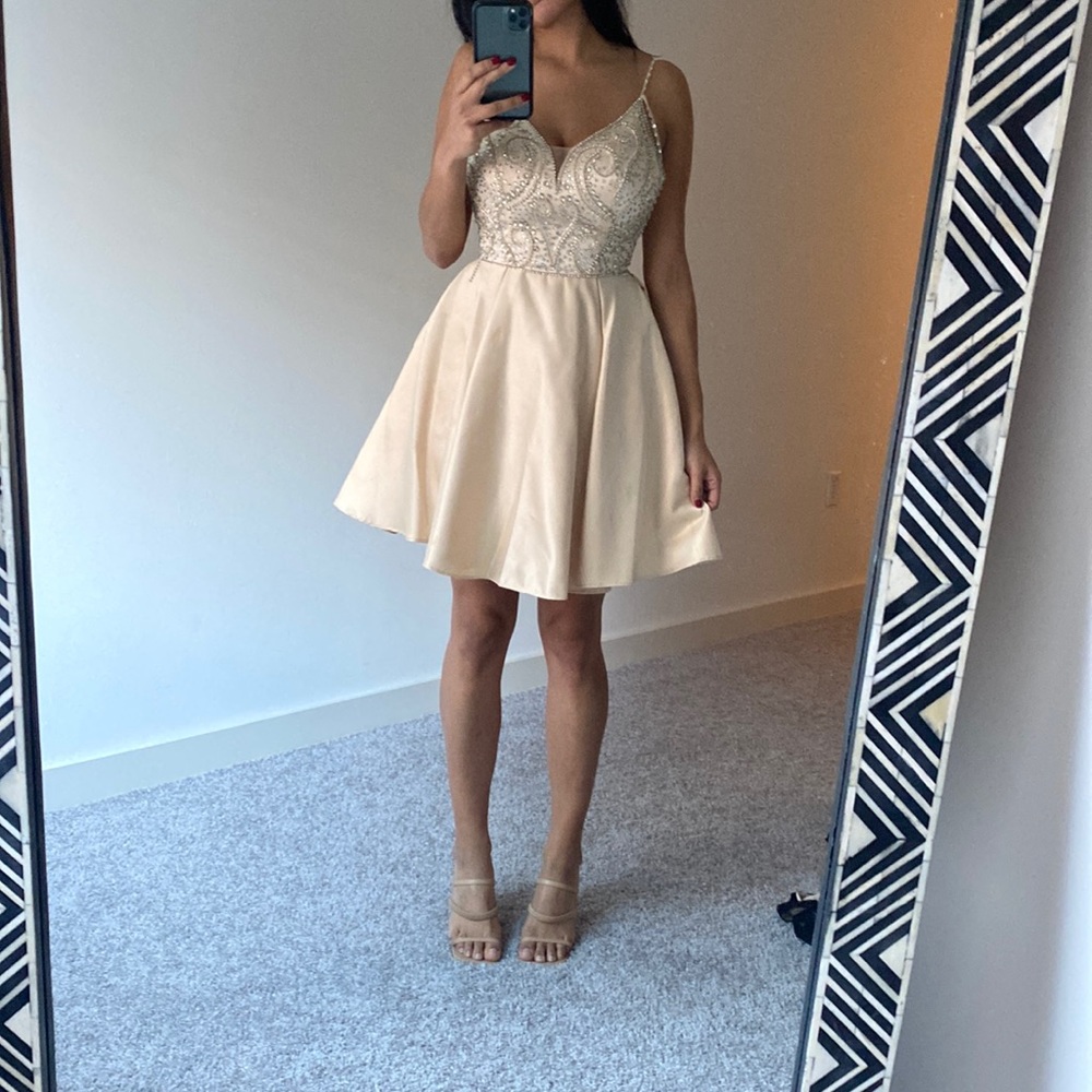 Golden winter ball dress